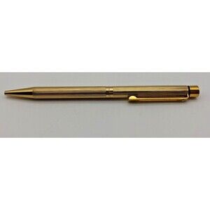 VINTAGE Sheaffer Gold Electroplated Ballpoint Pen White Dot USA Crown Logo Twist